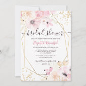 Zacht pastelgoud florale waterverf vrijgezellenfee kaart (Voorkant)