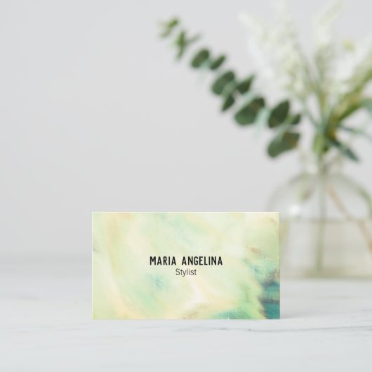 Zacht pastelgroen abstract visitekaartje (Staand voorkant)