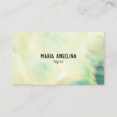 Zacht pastelgroen abstract visitekaartje (Voorkant)