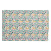 Zacht pastelkleurig bloemmotief kussensloop (Achterkant-Links)