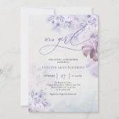 Zacht pastelpaarse bloemen stoffig blauw Het is ee Kaart (Voorkant)