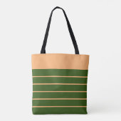Zacht peach en Forest Green Tote Bag (Achterkant)