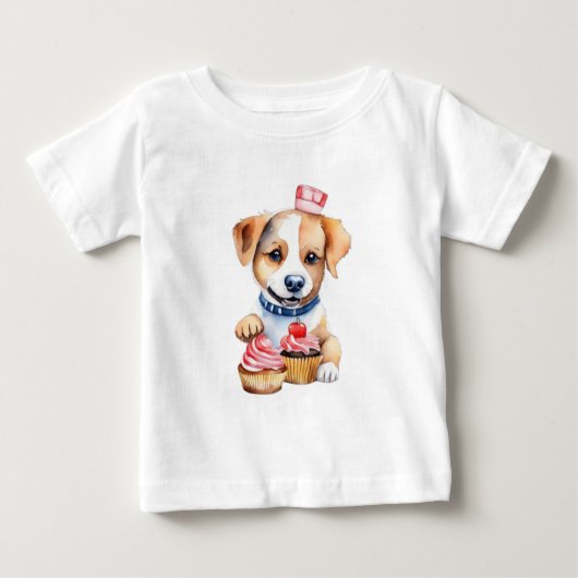 Zacht puppy dat taart eet (Voorkant)