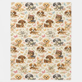 Zacht puppy patroon bloemvlinder fleece deken