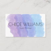 Zacht Purpl Blauw Schilderen Abstract Borstel Wate Visitekaartje (Voorkant)