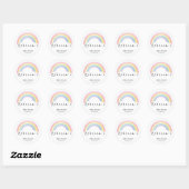 Zacht regenboogbaby shower ronde sticker (Vel)