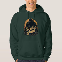 Zacht Reuzen Gorilla Portret Bloemig Zonsondergang Hoodie
