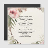 Zacht, romantisch, bloemenbruiloft uitnodiging ont magnetische uitnodiging (Voorkant / Achterkant)