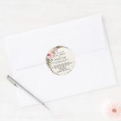 Zacht, romantisch, bloemenbruiloft uitnodiging ont ronde sticker (Envelop)