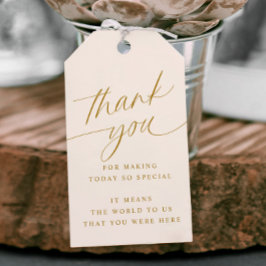 Zacht Romantisch Goud en Crème Bruiloft Favor Labe Cadeaulabel