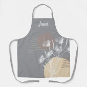 Zacht Romantisch Lichtgrijs Minimalistisch Floral Schort (Voorkant)