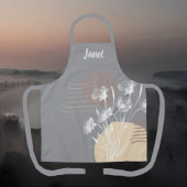 Zacht Romantisch Lichtgrijs Minimalistisch Floral Schort