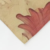 Zacht Rood en Goud Damaskpatroon Fleece Deken (Hoek)