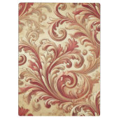 Zacht Rood en Goud Damaskpatroon Klembord (Achterkant)