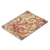 Zacht Rood en Goud Damaskpatroon Notitieboek (Linkerzijde)
