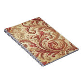 Zacht Rood en Goud Damaskpatroon Notitieboek (Rechterzijde)