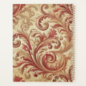 Zacht Rood en Goud Damaskpatroon Planner (Achterkant)