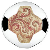 Zacht Rood en Goud Damaskpatroon Voetbal (Gedraaid)
