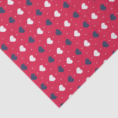 Zacht Rood Hart Patroon Zoete Liefde Valentijnsdag Tissuepapier (Detail)