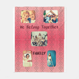 Zacht rood retro geometrisch ontwerp fleece deken