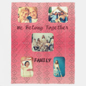 Zacht rood retro geometrisch ontwerp fleece deken (Voorkant)