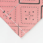 Zacht rood retro geometrisch ontwerp fleece deken (Hoek)