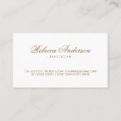 Zacht roomivoren satijn gradiënt chic script visitekaartje (Achterkant)