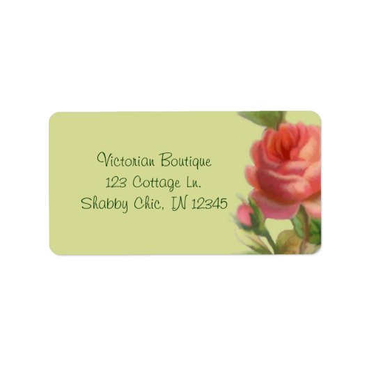 Zacht Roos Adres Etiket (Voorkant)