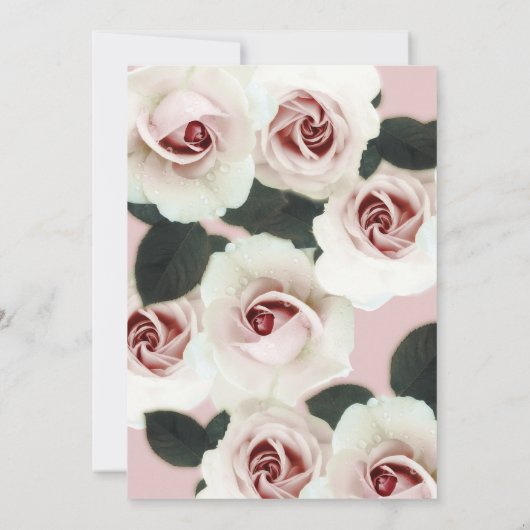 Zacht Roos Blush Pink Roses Elegant Vrijgezellenfe Kaart (Achterkant)