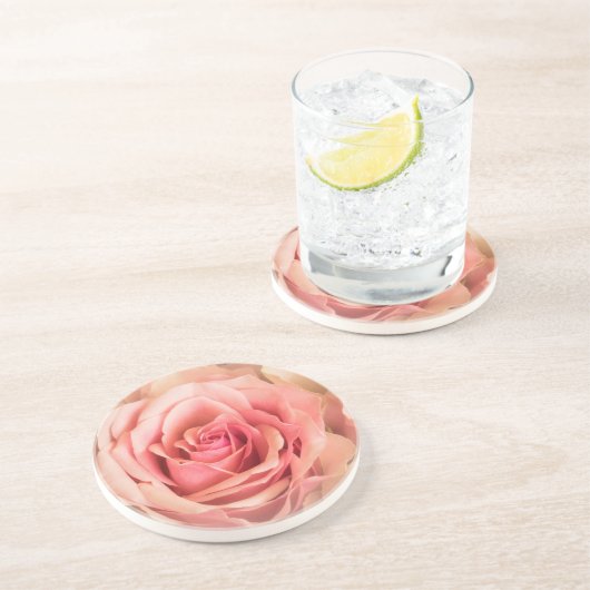 Zacht Roos Blush Zandsteen Onderzetter (Zijkant)