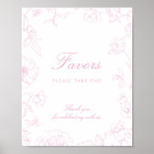 Zacht Roos Chinoiserie Favors Poster (Voorkant)