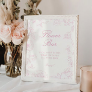 Zacht Roos Chinoiserie Flower Bar Poster
