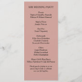 Zacht Roos en grijze bloederige bruiloft Programmakaart (Achterkant)