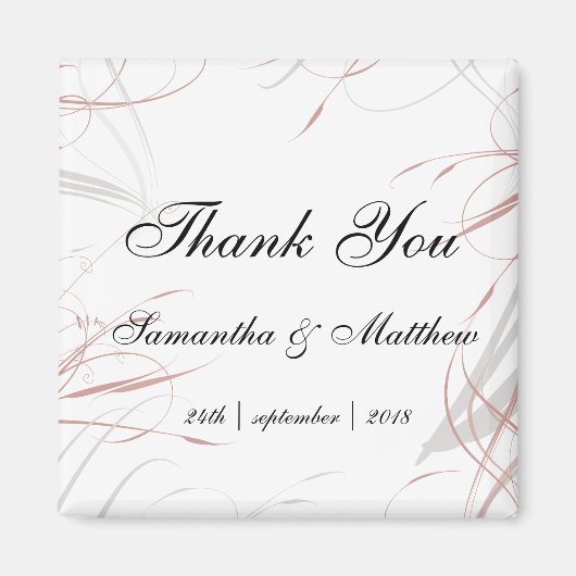 Zacht Roos en Grijze bloederij Magneet (Voorkant)