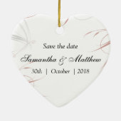 Zacht Roos en Grijze bloei sparen de Datum Keramisch Ornament (Achterkant)