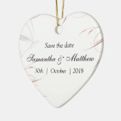 Zacht Roos en Grijze bloei sparen de Datum Keramisch Ornament (Links)