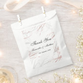 Zacht Roos en grijze bloemen Bedankzakje (Geknipt)