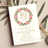 ZACHT ROOS GARLAND RUBY JUBILEUM 40e bruiloft Kaart