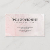 Zacht Roos Goud Schilderen Abstracte Waterverf Visitekaartje (Achterkant)