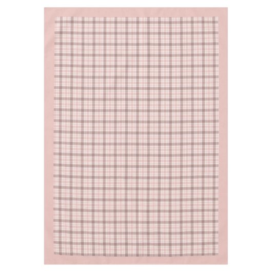 Zacht Roos Gouden Geruit Tafelkleed Decor (Voorkant)