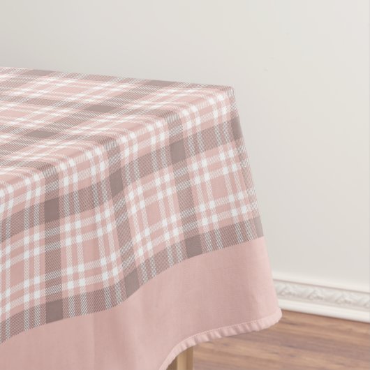 Zacht Roos Gouden Geruit Tafelkleed Decor (Voorbeeld)