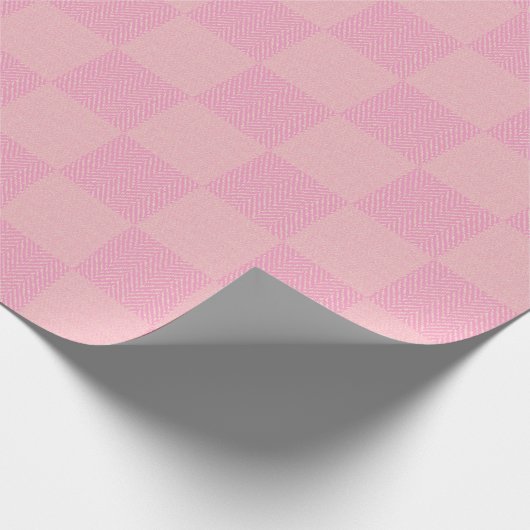 Zacht Roos Roze Buffalo Plaid Pattern Cadeaupapier (Hoek)