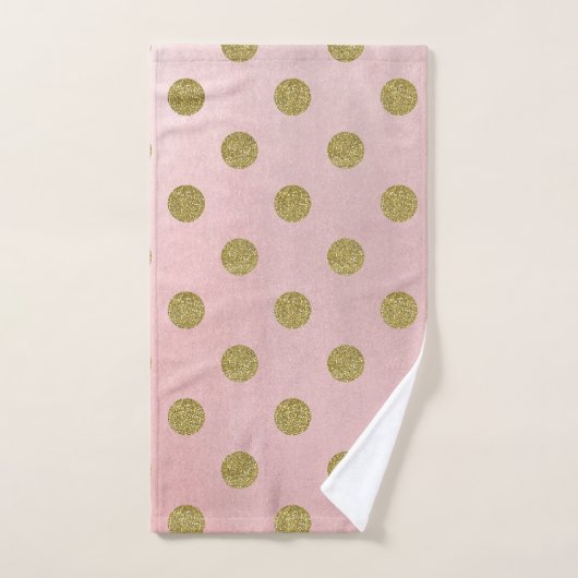 Zacht Roos roze goud glitter gellam polak dots Bad Handdoek (Handdoek)