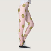 Zacht Roos roze goud glitter gellam polak dots Leggings (Rechts)