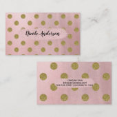 Zacht Roos roze goud glitter gellam polak dots Visitekaartje (Voorkant / Achterkant)