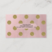 Zacht Roos roze goud glitter gellam polak dots Visitekaartje (Achterkant)