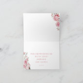 Zacht Roos Teddy Bear Baby Girl Bedankkaart (Binnen)