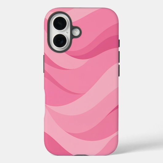 Zacht Roze Abstract Golfpatroon Case-Mate iPhone Case (Achterkant)