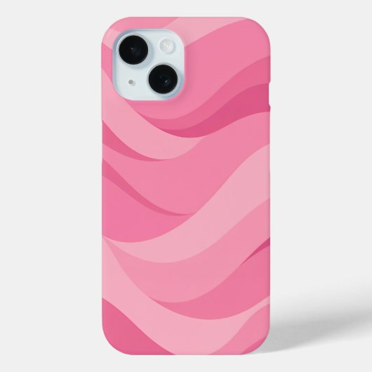 Zacht Roze Abstract Golfpatroon Case-Mate iPhone Case (Achterkant)