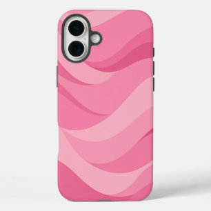 Zacht Roze Abstracte Golfpatroon iPhone 16 Plus Hoesje